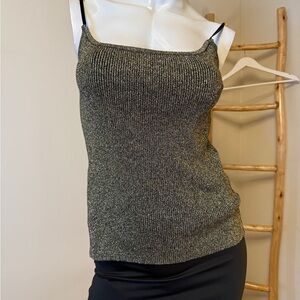 Cable & Gauge Metallic Camisole w Gold Embellished Straps Women’s Medium